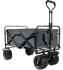 Patio Watcher Collapsible Folding Utility Wagon Cart Outdoor Garden Wagon Beach Cart Camping Shopping Sports Portable Wagon with All Terrain Wheels Large Capacity Heavy Duty, Gray Patio Watcher Collapsible Folding Utility Wagon Cart Outdoor Garden Wagon Beach Cart Camping Shopping Sports Portable Wagon with All Terrain Wheels Large Capacity Heavy Duty, Gray