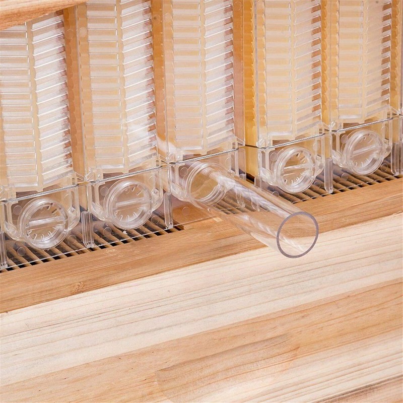 Tberar Wooden Flow Hive Beehive House kit with 7Pcs Auto Beehive Frame Comb, Beekeeping Wooden House Beehive Boxes, Beehives and Supplies Starter Kit for Beekeepers