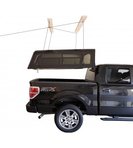 HARKEN - Truck Cap Overhead Garage Storage Hoist, Self-Leveling, Safe Anti-Drop System, Easy One-Person Operation, Smart Garage Organization HARKEN - Truck Cap Overhead Garage Storage Hoist, Self-Leveling, Safe Anti-Drop System, Easy One-Person Operation, Smart Garage Organization