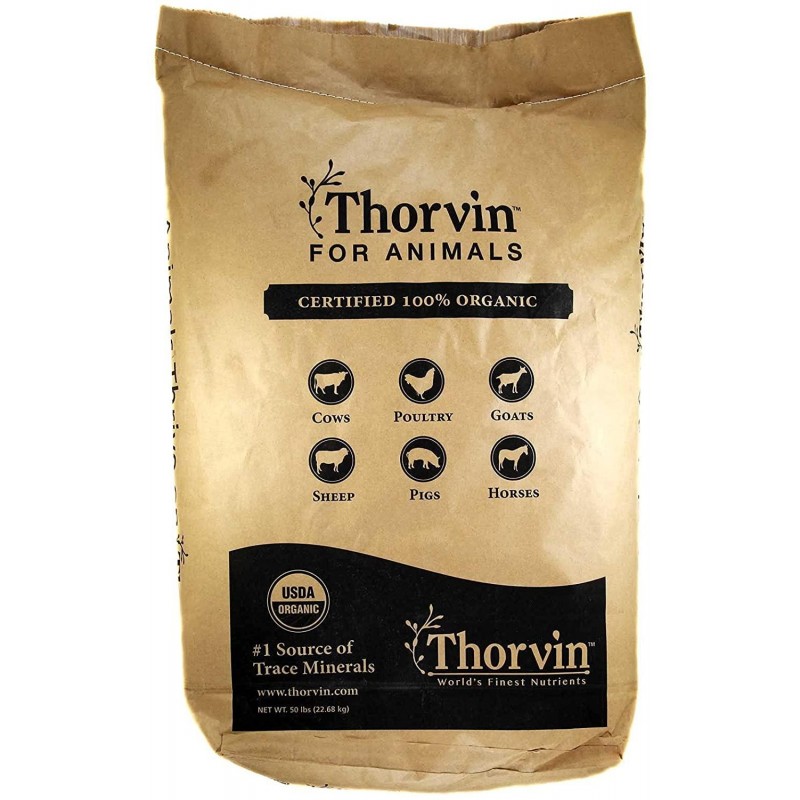 Thorvin Organic Icelandic Kelp Meal - Loaded With Nutrients That Support Your Livestock Or Pet & A Natural Seaweed Fertilizer For Plants, 50lbs.