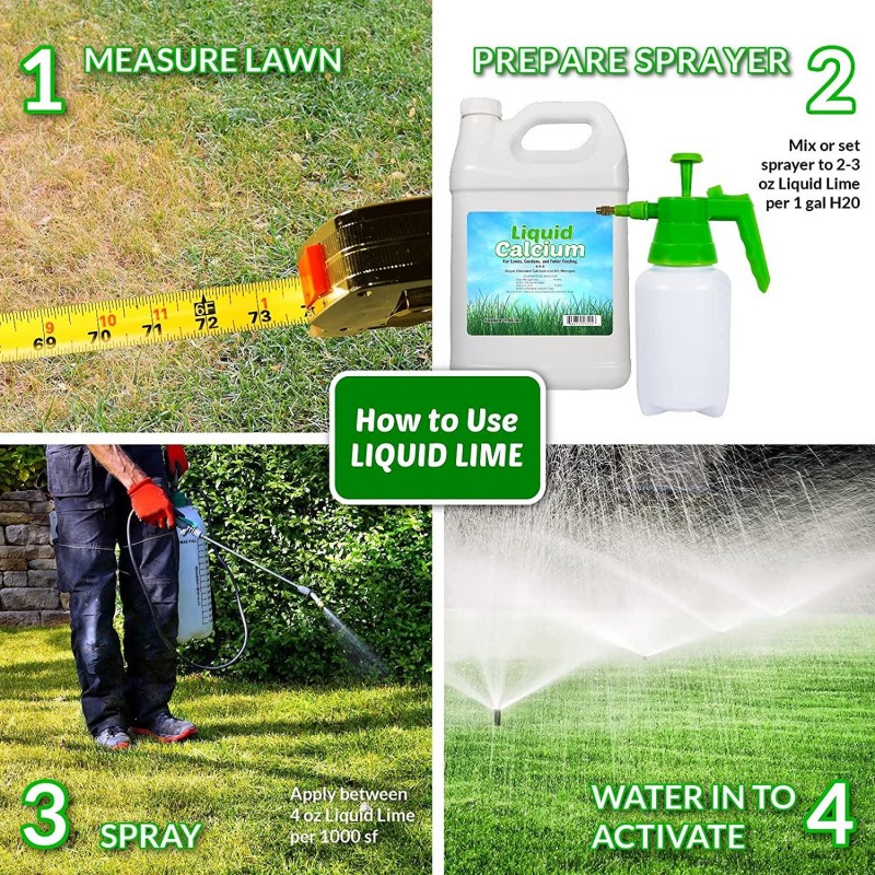 Nature’s Lawn & Garden - Liquid Calcium - Liquid Lime Acidic Soil Amendment to Raise Soil pH, Non-Toxic, Pet-Safe (4 Gallon Bundle)