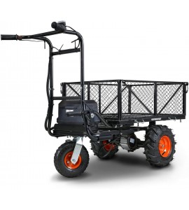 SuperHandy Utility Service Cart Power Wagon Wheelbarrow Electric 48V DC Li-Ion Powered 500Lbs Load and 1000Lbs+ Hauling Capacity Farm and Garden All Purpose Modular Cargo Bed