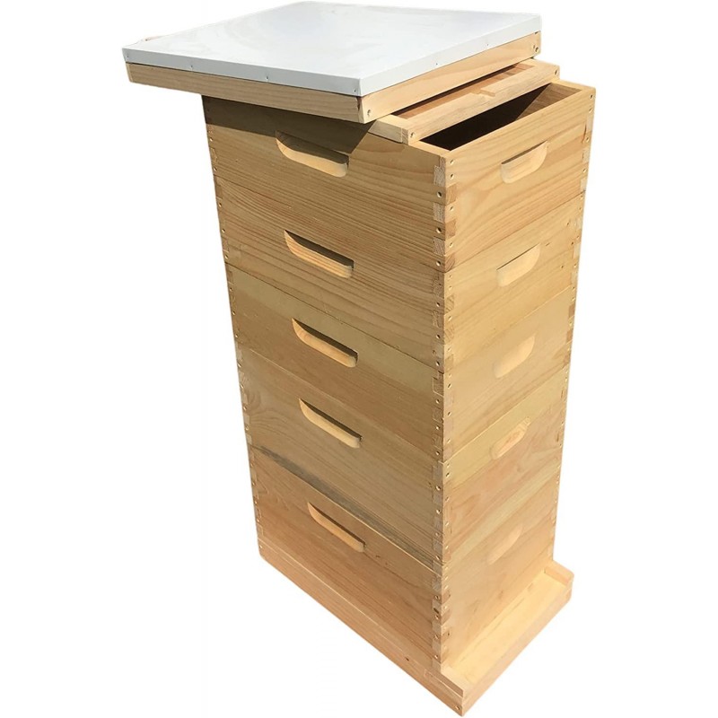 Little Larue Apiary LLc 8 Frame Bee Hive 2 Deep & 3 Medium Beekeeping Beehive Body Only (Un-Assembled) Langstroth (Screen Bottom)