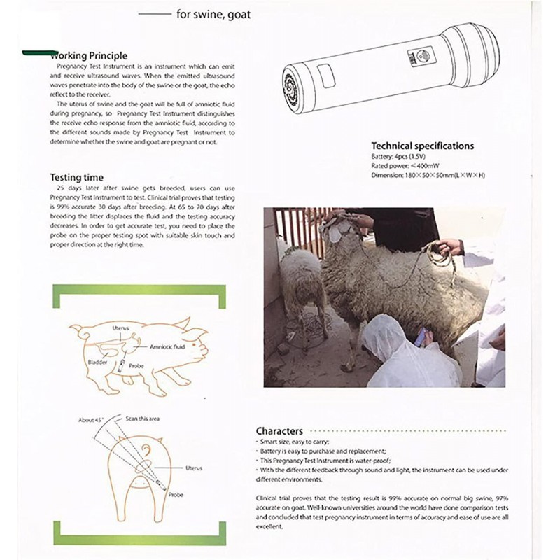 LMEILI Ultrasound Pregnancy Tester Livestock Portable Swine Pig Pork Sheep Pregnancy Test Livestock Waterproof PregnancyTester