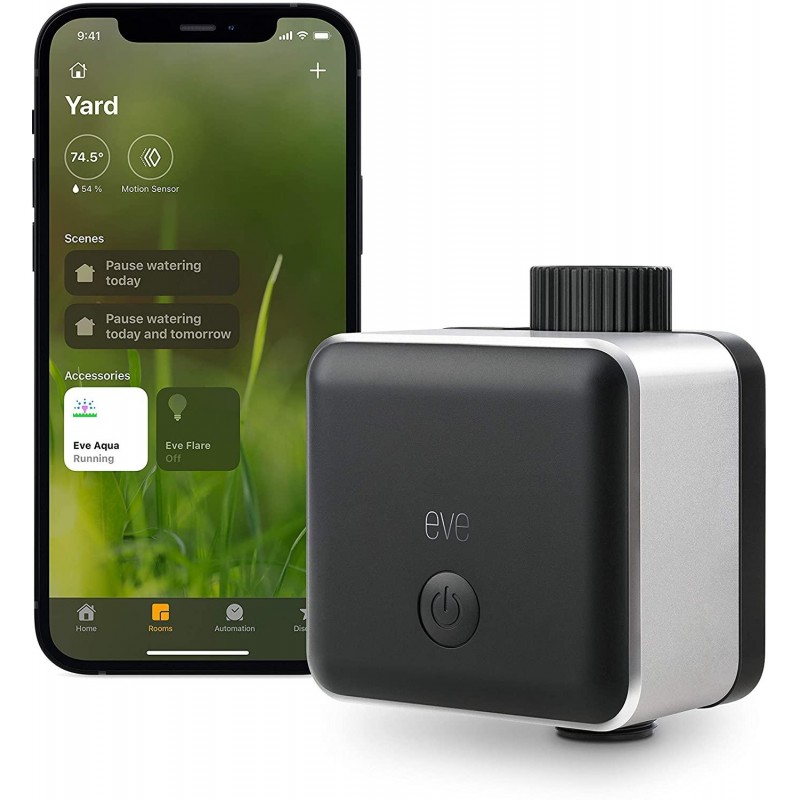 Eve Aqua – Apple HomeKit Smart Home, Smart Water Controller for Sprinkler or Irrigation System, Automate with Schedules, Bluetooth and Thread, App Compatibility