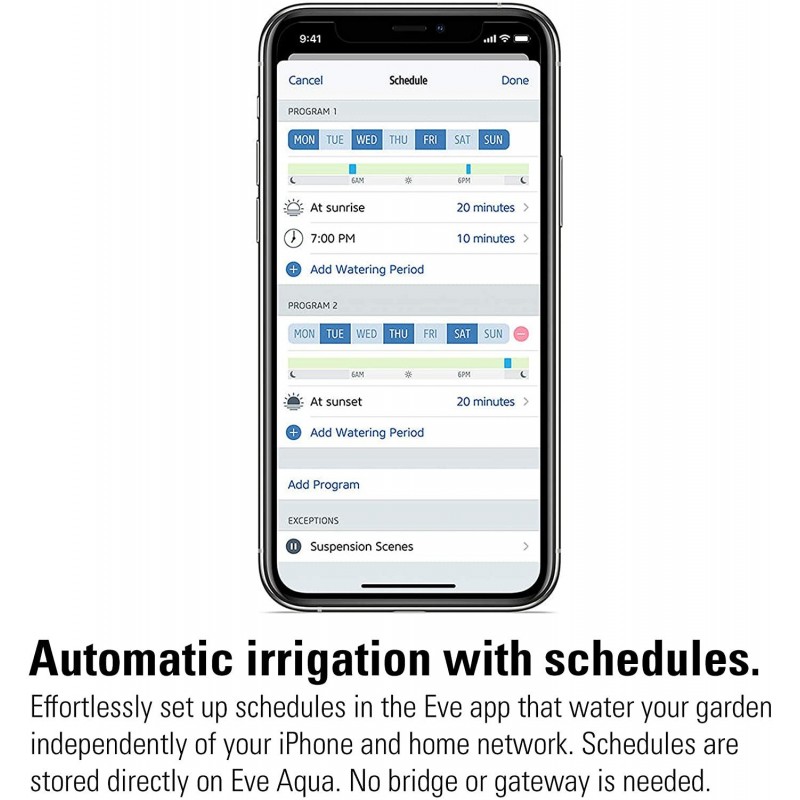 Eve Aqua – Apple HomeKit Smart Home, Smart Water Controller for Sprinkler or Irrigation System, Automate with Schedules, Bluetooth and Thread, App Compatibility