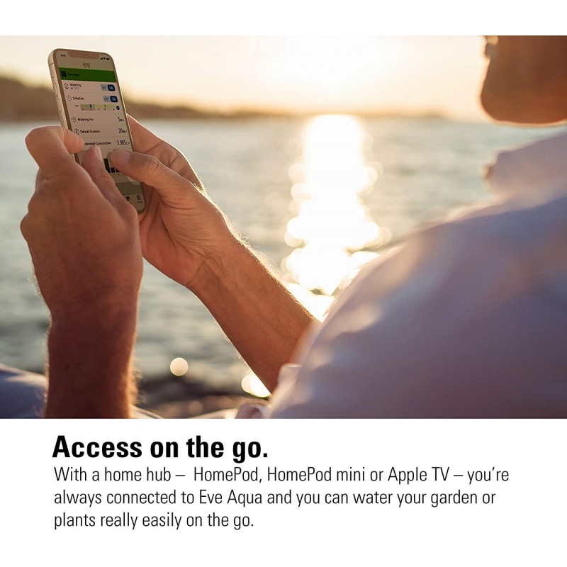 Eve Aqua – Apple HomeKit Smart Home, Smart Water Controller for Sprinkler or Irrigation System, Automate with Schedules, Bluetooth and Thread, App Compatibility