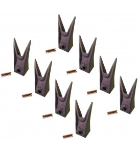 8- Bobcat Stye Mini Excavator/Skid Bucket Teeth w/Pins - 7107321, 6737325WT 8- Bobcat Stye Mini Excavator/Skid Bucket Teeth w/Pins - 7107321, 6737325WT