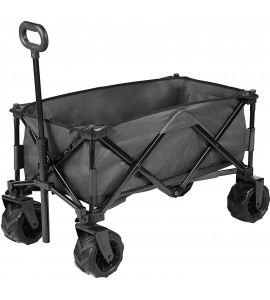JOVNO Multipurpose Large Capacity Collapsible Wagon Cart Heavy Duty Beach Wagons with Big Wheels for Sand, Folding Utility Wagon Beach Cart for Garden, Outdoor, Camping and Picnic (Black) JOVNO Multipurpose Large Capacity Collapsible Wagon Cart Heavy Duty Beach Wagons with Big Wheels for Sand, Folding Utility Wagon Beach Cart for Garden, Outdoor, Camping and Picnic (Black)
