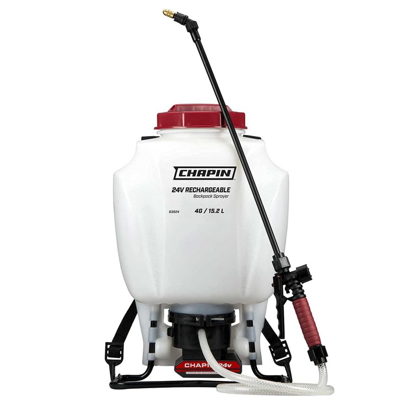 Chapin 63924 4-Gallon 24-volt Extended Spray Time Battery Backpack Sprayer For Fertilizer, Herbicides and Pesticides, 4-Gallon (1 Sprayer/Package)