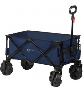 PORTAL Collapsible Folding Utility Wagon Cart with 8 inches Wheels Telescoping Handle for Outdoor Garden and Beach Use,Blue PORTAL Collapsible Folding Utility Wagon Cart with 8 inches Wheels Telescoping Handle for Outdoor Garden and Beach Use,Blue