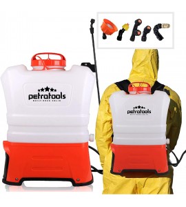 PetraTools 4 Gallon Tank Backpack Sprayer - Professional Electric Battery Powered Backpack Sprayer - HD4050 for Lawn and Garden, Weeds, Fertilizer - Multiple Nozzles PetraTools 4 Gallon Tank Backpack Sprayer - Professional Electric Battery Powered Backpack Sprayer - HD4050 for Lawn and Garden, Weeds, Fertilizer - Multiple Nozzles