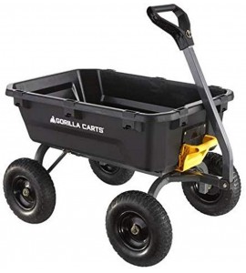 Gorilla Carts 7GCG-NF 7 Cu. Ft. Heavy-Duty Poly Garden Dump Cart with No-Flat Tires, Black ( Exclusive) Gorilla Carts 7GCG-NF 7 Cu. Ft. Heavy-Duty Poly Garden Dump Cart with No-Flat Tires, Black ( Exclusive)