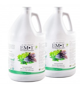 TeraGaniX EM-1 - Certified Organic Microbial Inoculant - Plants & Soil | Nontoxic Active Probiotic Conditioner for Lawn Care | Eliminate Foul Odors & Improve Water Quality (1 Gallon 2-Pack)