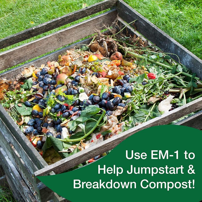 TeraGaniX EM-1 - Certified Organic Microbial Inoculant - Plants & Soil | Nontoxic Active Probiotic Conditioner for Lawn Care | Eliminate Foul Odors & Improve Water Quality (1 Gallon 2-Pack)