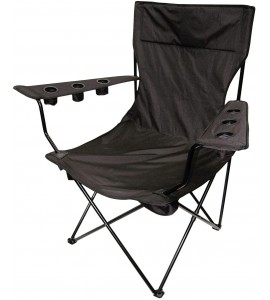 Creative Outdoor Kingpin Folding Chair | Extra Large King-Size Camping Seat | Multiple Cupholders | Black Creative Outdoor Kingpin Folding Chair | Extra Large King-Size Camping Seat | Multiple Cupholders | Black