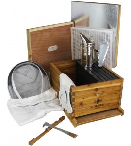 Hoover Hives 10 Frame Langstroth Beehive Dipped in 100% Beeswax Starter Kit (1 Deep Box & Accessories)