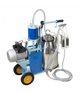 Priomive Electric Milking Machine, 110V/220V Portable Milking Machine with 25L 304 Stainless Steel Bucket for Farm Cows Bucket Milking Supplies