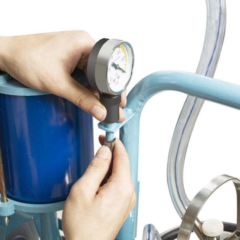 Priomive Electric Milking Machine, 110V/220V Portable Milking Machine with 25L 304 Stainless Steel Bucket for Farm Cows Bucket Milking Supplies