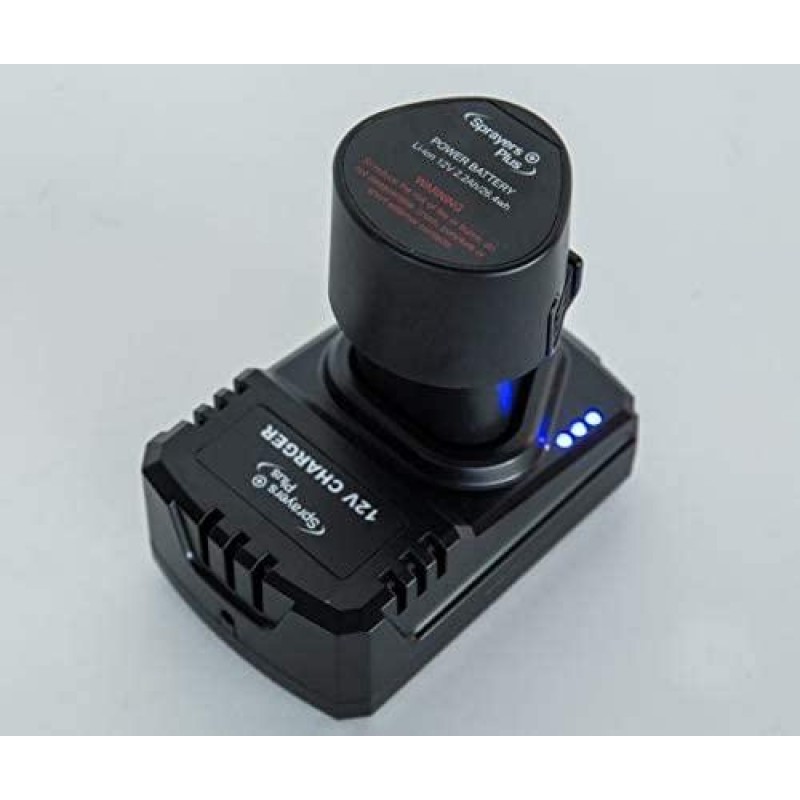 Sprayers Plus YT25E Battery Sprayer - 12V Lithium-ion with Viton Seals & O-Ring, Brass Wand & Nozzle & Shoulder Strap, 2 Gallon