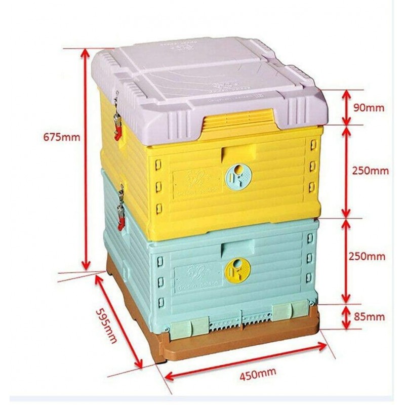 Thermo Beehive Plastic Insulated Bee Hive Set Thermo Beehive Box bee House [No Frames Included]