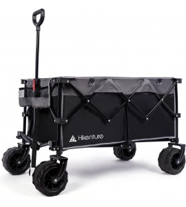 Hikenture Collapsible Wagon with Big Wheels, Enlarged Capacity Beach Wagon for Sand, Heavy Duty Folding Wagon Cart with 2 Drink Holders, Portable Utility Foldable Garden Cart for Outdoor, Camping Hikenture Collapsible Wagon with Big Wheels, Enlarged Capacity Beach Wagon for Sand, Heavy Duty Folding Wagon Cart with 2 Drink Holders, Portable Utility Foldable Garden Cart for Outdoor, Camping