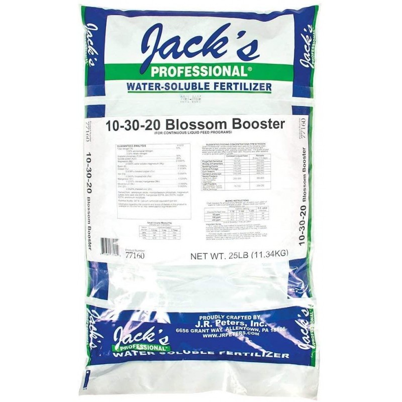 JR Peters 77160 Blossom Booster 10-30-20 Fertilizer, 25-Pound