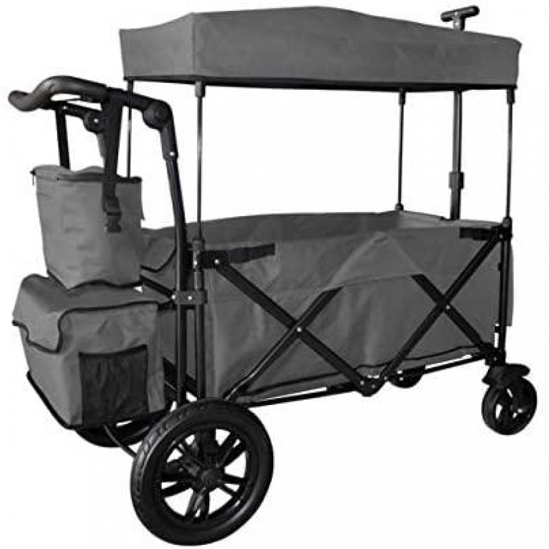 Novalife Heavy Duty Sport Outdoor Collapsible Folding Utility Wagon Cart Canopy with Brakes