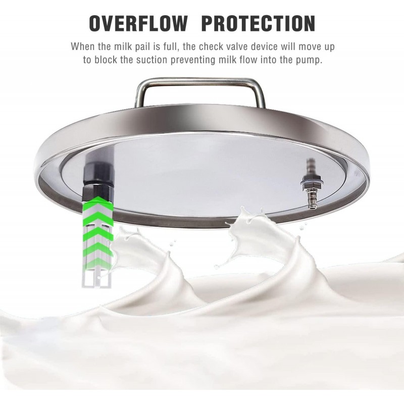 Hantop 12L Cow Milking Machine, Rechargeable Pulsation Speed Adjustable Vacuum Pump with Pressure Gauge, 304 Stainless Steel Bucket Cow Milker Machine (Pro Plus)