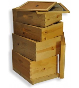 GOODLAND BEE SUPPLY Double Deep Brood Box and Double Super Box 4 Tier Beginners Beehive Kit with Beehive Frames and Foundations - GL4STACK