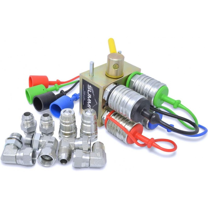 Manual Hydraulic Multiplier, SCV Splitter/Diverter Valve with Couplers and Ag Fittings