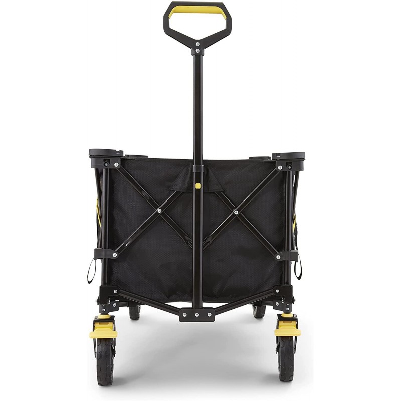 Gorilla Carts GCSW-7P 7 Cu. Ft. Collapsible Folding Outdoor Utility Wagon with Oversized Bed, Black
