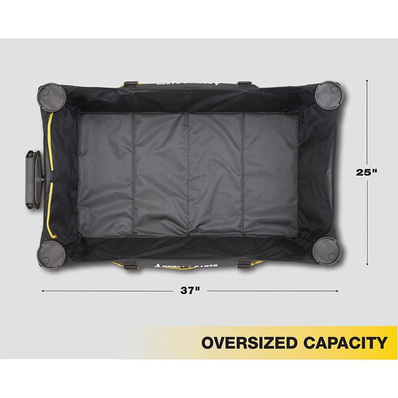 Gorilla Carts GCSW-7P 7 Cu. Ft. Collapsible Folding Outdoor Utility Wagon with Oversized Bed, Black