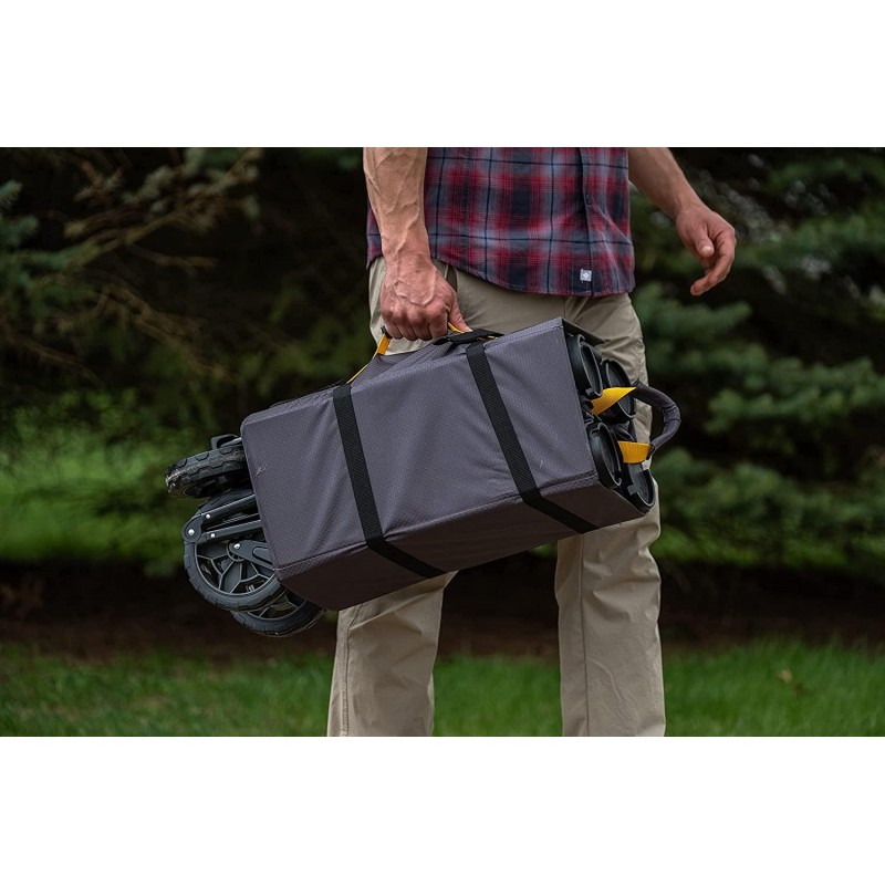 Gorilla Carts GCSW-7P 7 Cu. Ft. Collapsible Folding Outdoor Utility Wagon with Oversized Bed, Black