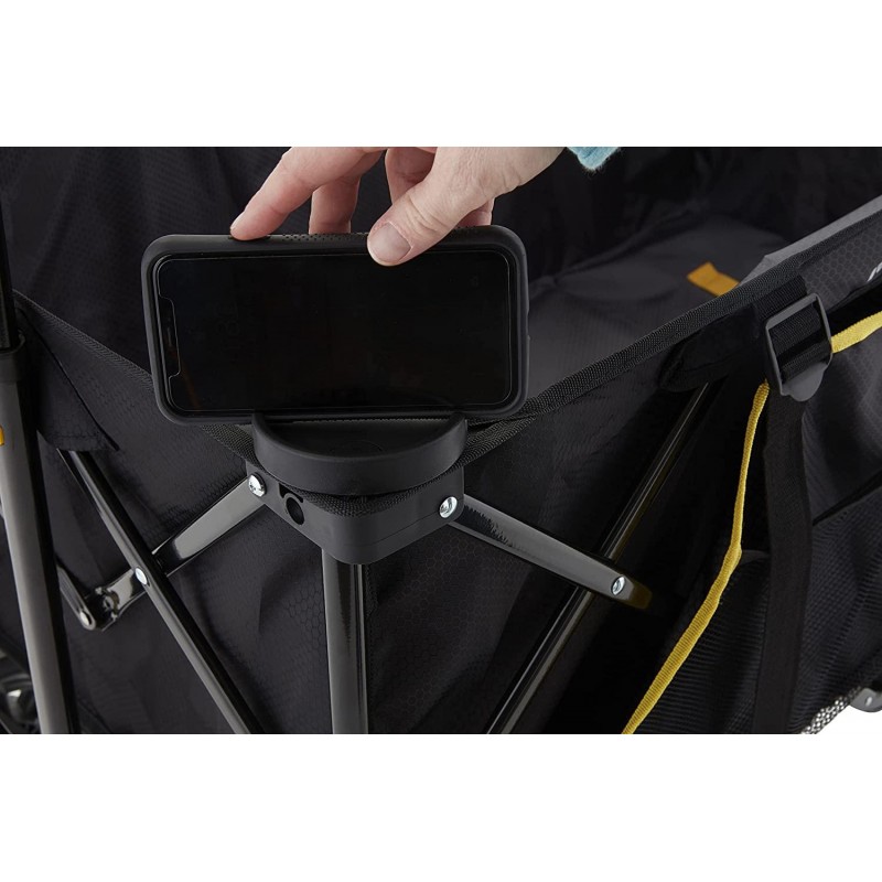 Gorilla Carts GCSW-7P 7 Cu. Ft. Collapsible Folding Outdoor Utility Wagon with Oversized Bed, Black