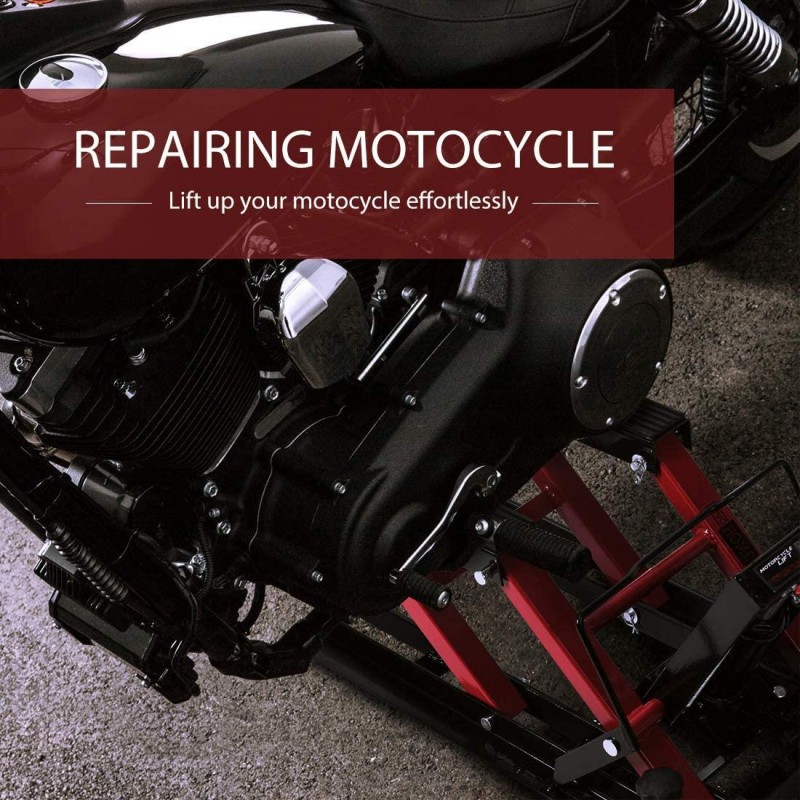 VIVOHOME Steel Hydraulic Motorcycle ATV Lift Jack Hoist Stand 1500 lbs