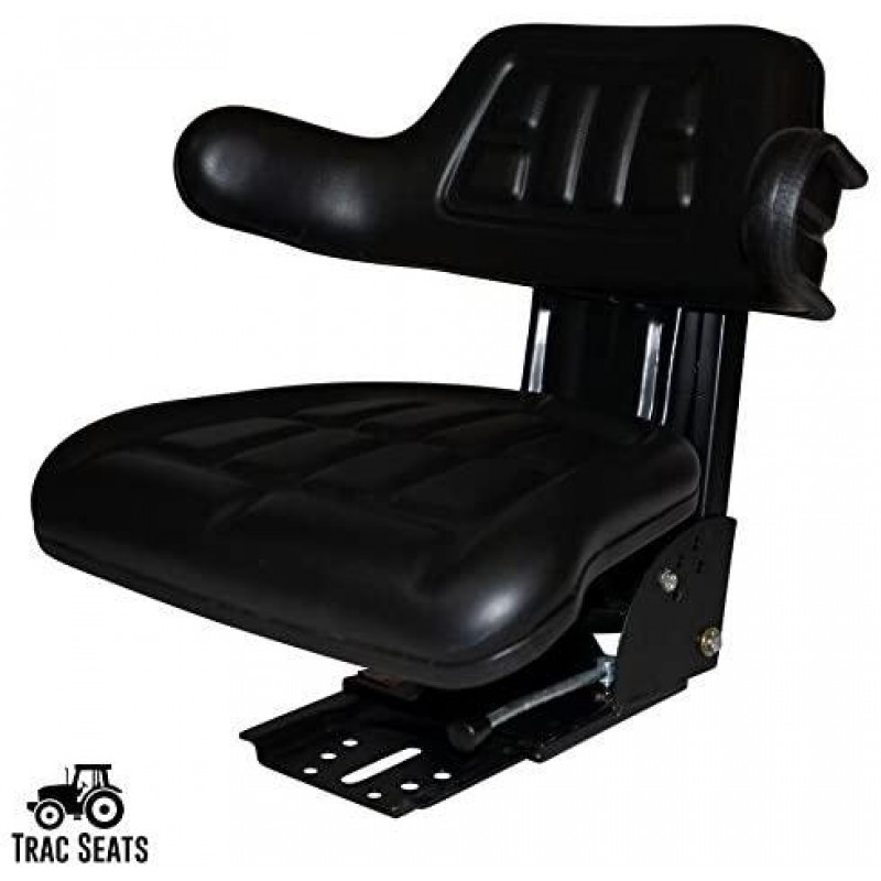 Black Waffle Style TRAC SEATS Brand Tractor Suspension SEAT with TILT FITS Massey Ferguson 231 234 234H 234S 235 240 245 250 255 265 270 274 275 285 (Fast Ship - Delivers in 1-4 Business Days)