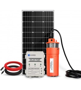 ECO-WORTHY Solar Well Pump Kit with Battery Backup, 12V Solar Water Pump + 100W Solar Panel Kit + 10Ah Battery for Well, Irrigation, Filling Water Tank-DELIVERY IN 2 PARCELS