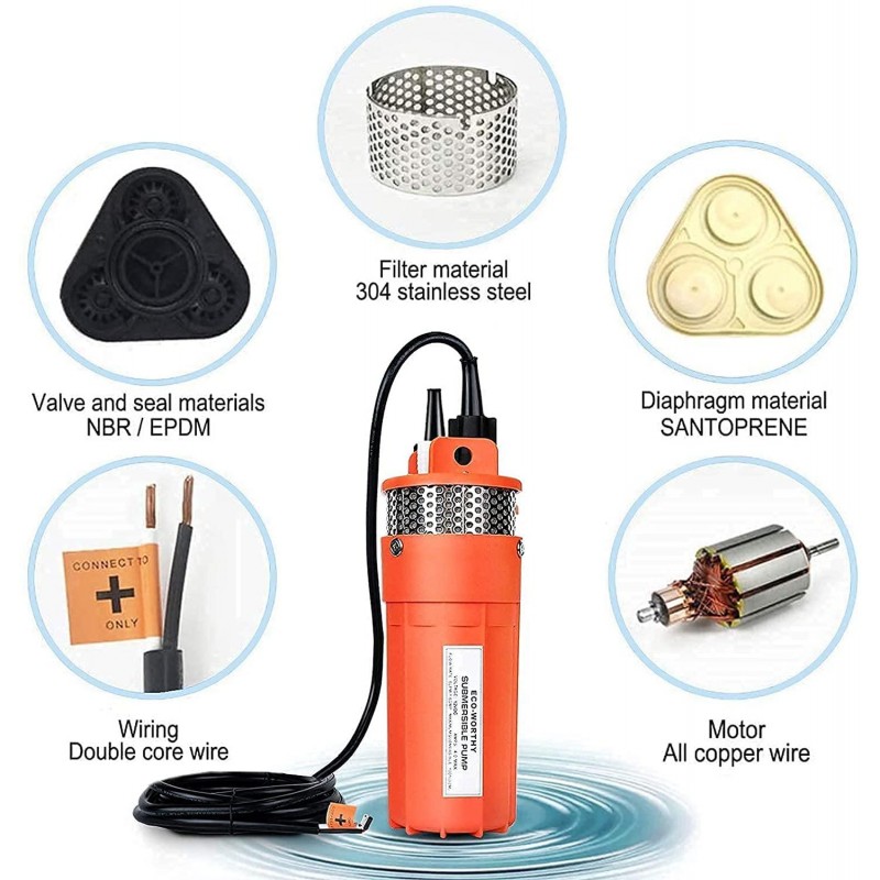 ECO-WORTHY Solar Well Pump Kit with Battery Backup, 12V Solar Water Pump + 100W Solar Panel Kit + 10Ah Battery for Well, Irrigation, Filling Water Tank-DELIVERY IN 2 PARCELS