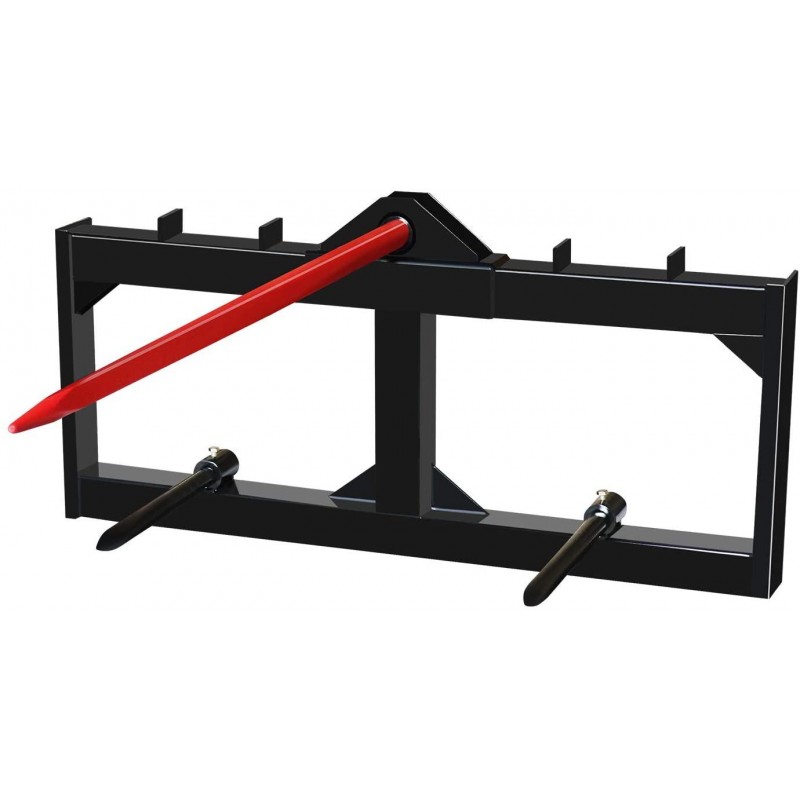 AIWARGOD 49 Inch Tractor Hay Spear Attachment Skid Steer Quick Attach 3000LBS for Bobcat Tractors with 1pc Red Hay Spear + 2pcs Black Stabilizer Spears Spike Fork Tine