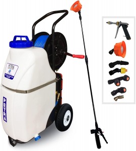 PetraTools Battery Powered 12 Gallon Cart Sprayer - Beast, Heavy Duty Commercial Sprayer w/Custom Built Cart, Offroad Wheels & Solid Steel Easy-Turn Hose Reel for 100 Foot Hose, Multipurpose HD Wand PetraTools Battery Powered 12 Gallon Cart Sprayer - Beast, Heavy Duty Commercial Sprayer w/Custom Built Cart, Offroad Wheels & Solid Steel Easy-Turn Hose Reel for 100 Foot Hose, Multipurpose HD Wand