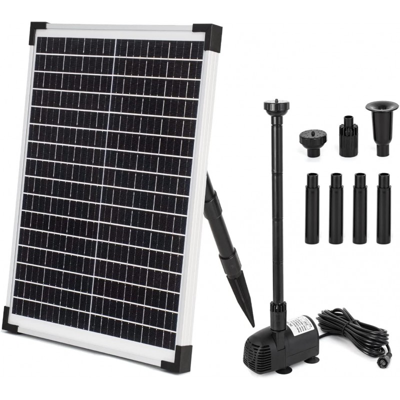 ECO-WORTHY Solar Fountain Water Pump Kit 25 W, 410GPH Submersible Powered Pump and 25 Watt Solar Panel for Sun Powered Fountain, Fish Pond, Pond Aeration, Hydroponics, Garden Decoration, Aquaculture…