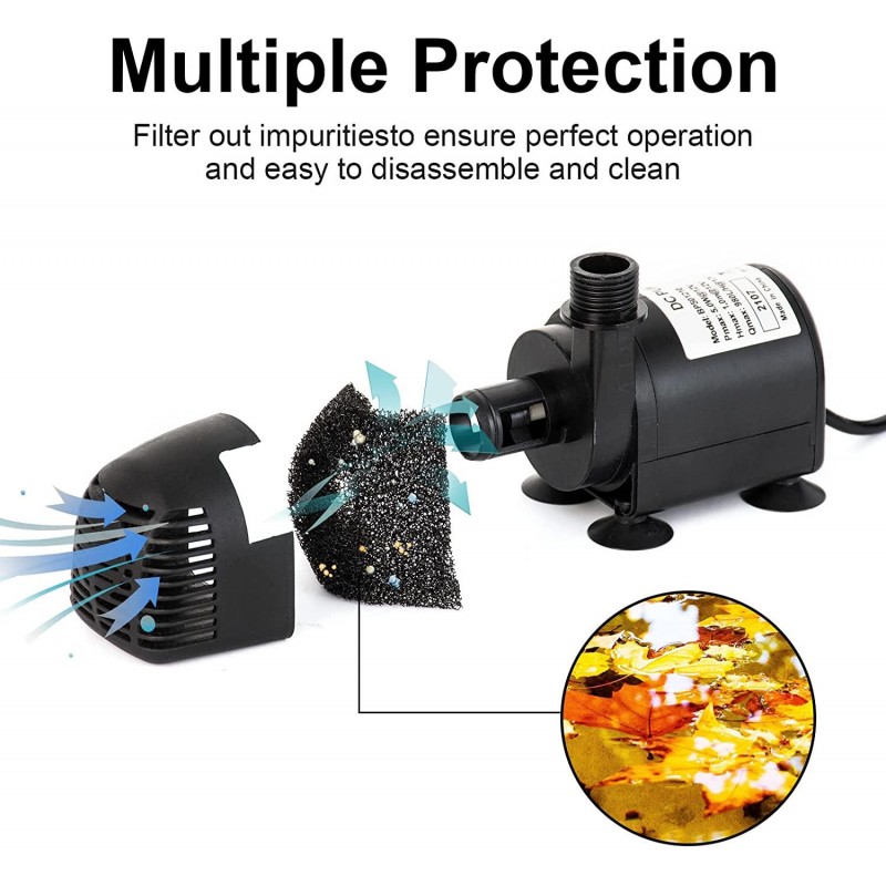 ECO-WORTHY Solar Fountain Water Pump Kit 25 W, 410GPH Submersible Powered Pump and 25 Watt Solar Panel for Sun Powered Fountain, Fish Pond, Pond Aeration, Hydroponics, Garden Decoration, Aquaculture…