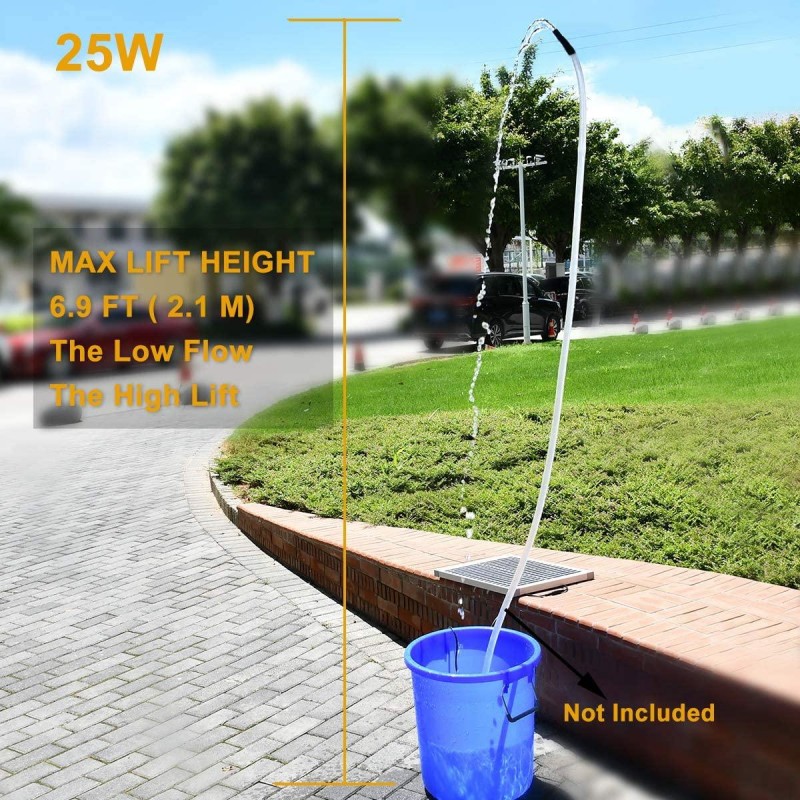 ECO-WORTHY Solar Fountain Water Pump Kit 25 W, 410GPH Submersible Powered Pump and 25 Watt Solar Panel for Sun Powered Fountain, Fish Pond, Pond Aeration, Hydroponics, Garden Decoration, Aquaculture…