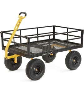Gorilla Carts GOR1400-COM Heavy-Duty Steel Utility Cart with Removable Sides and 15