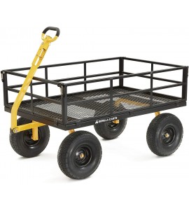 Gorilla Carts GOR1400-COM Heavy-Duty Steel Utility Cart with Removable Sides and 15 Gorilla Carts GOR1400-COM Heavy-Duty Steel Utility Cart with Removable Sides and 15